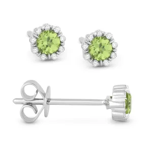 0.25ct Peridot Stud Earrings in 14K White Gold