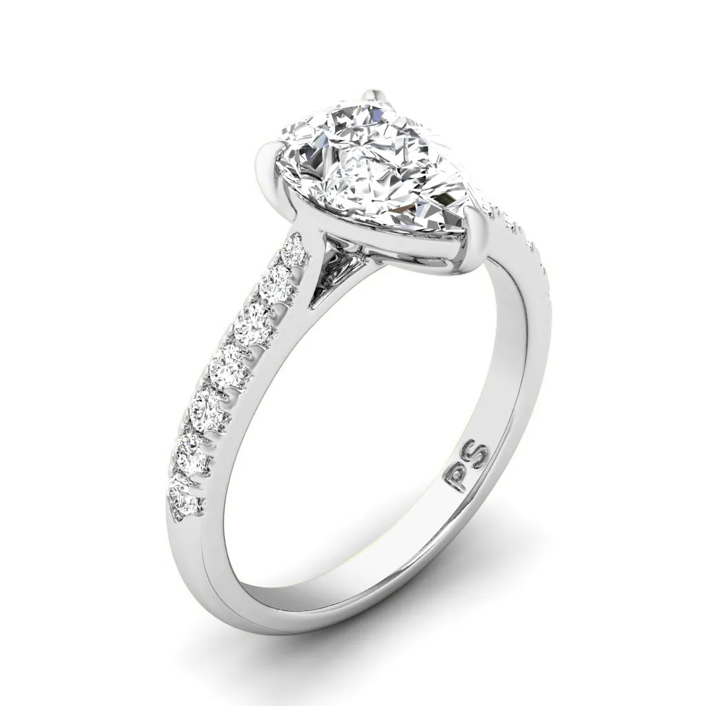 0.85-3.35 CT Round & Pear Cut Lab Grown Diamonds - Engagement Ring