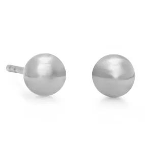 10K Rose, White or Yellow Gold Full Ball Stud Earrings Various Sizes