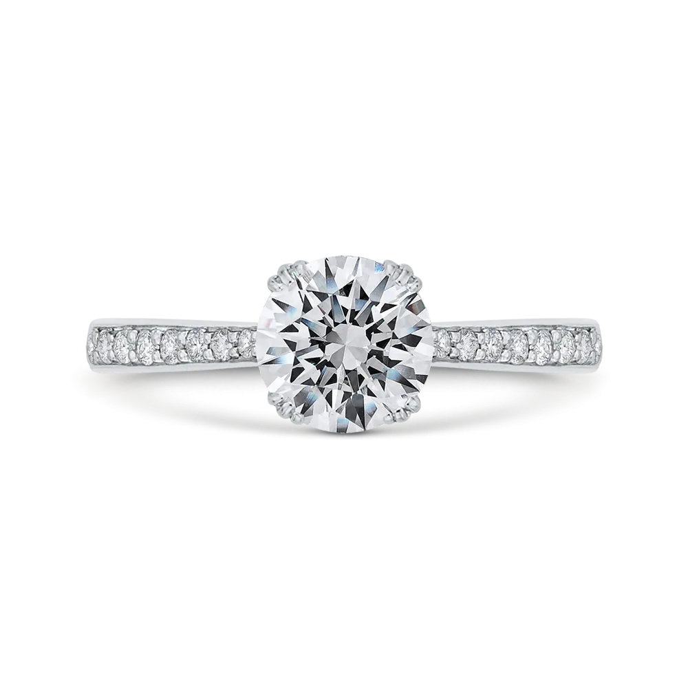 14K White Gold Diamond Engagement Ring with Euro Shank (Semi-Mount)