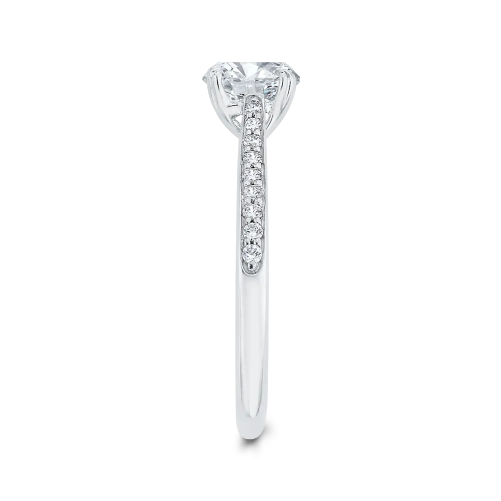 14K White Gold Diamond Engagement Ring with Euro Shank (Semi-Mount)