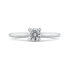 14K White Gold Round Cut Diamond Engagement Ring