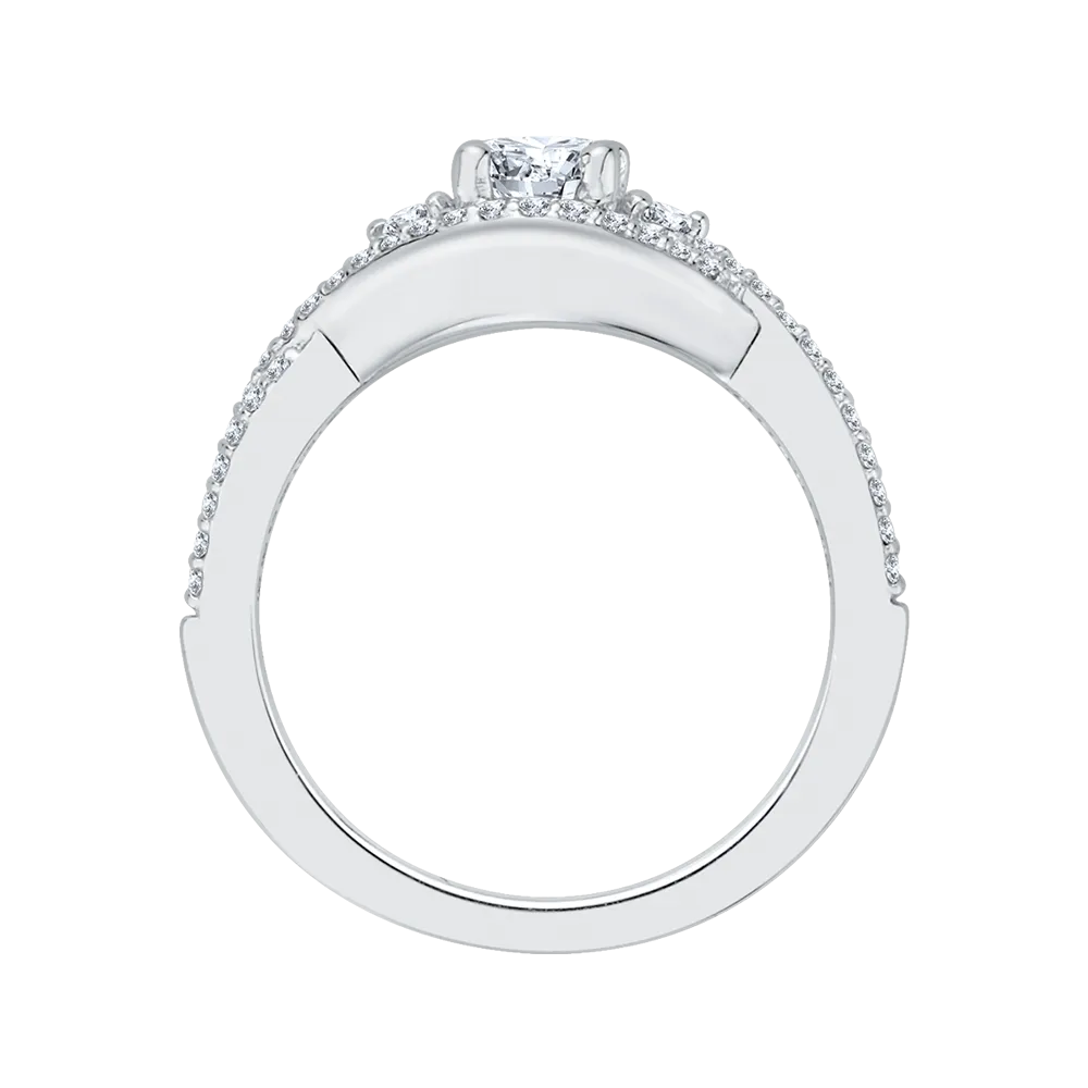 14K White Gold Round Diamond Engagement Ring