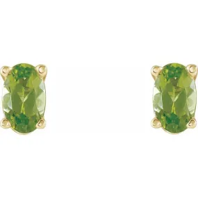 14K Yellow Natural Peridot Earrings