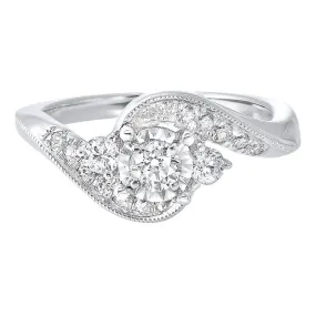 14KW C&C Prong Diamond Ring 5/8CT