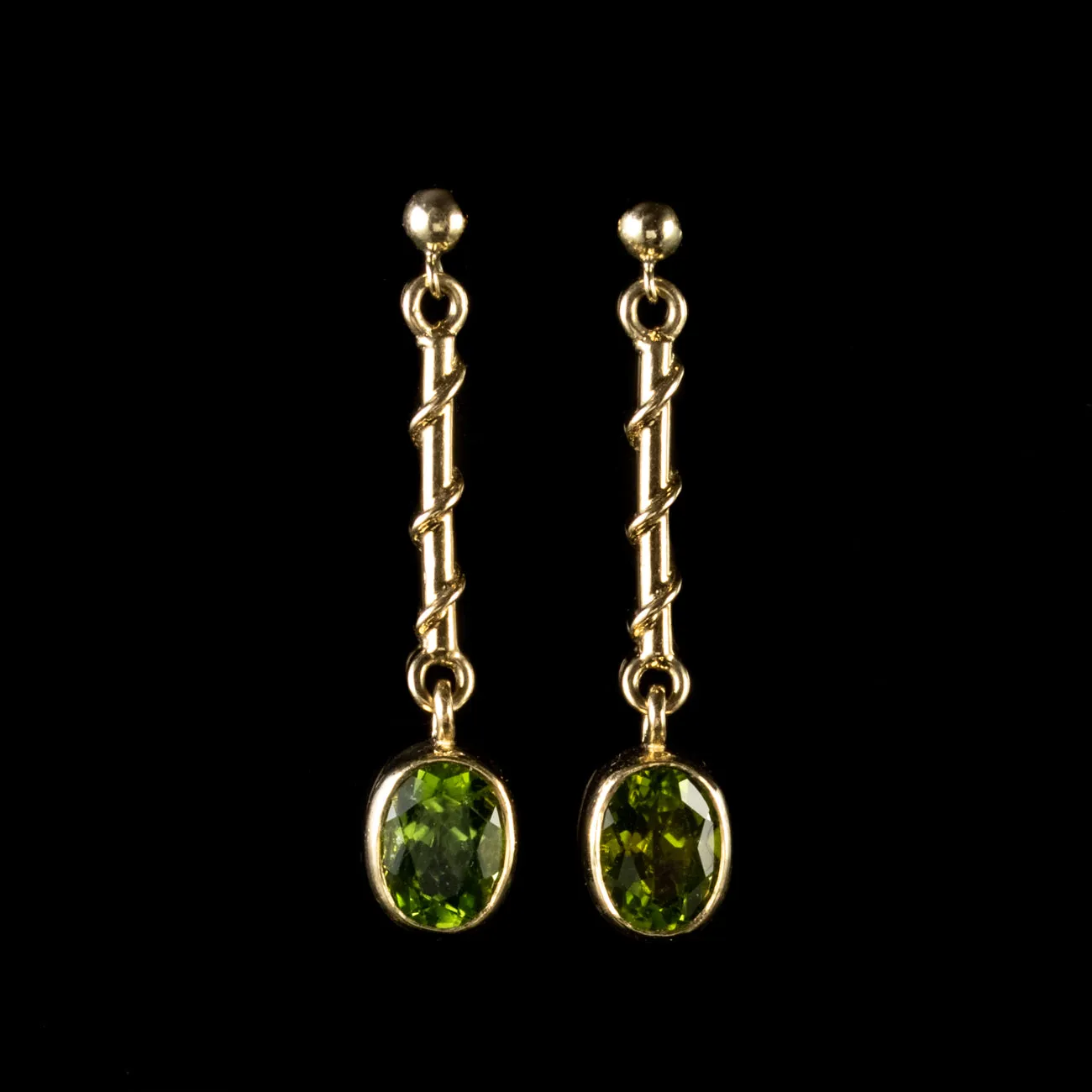 1.50Ct Peridot Earrings 9Ct Gold