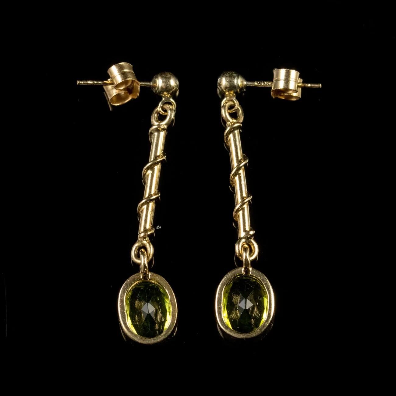 1.50Ct Peridot Earrings 9Ct Gold