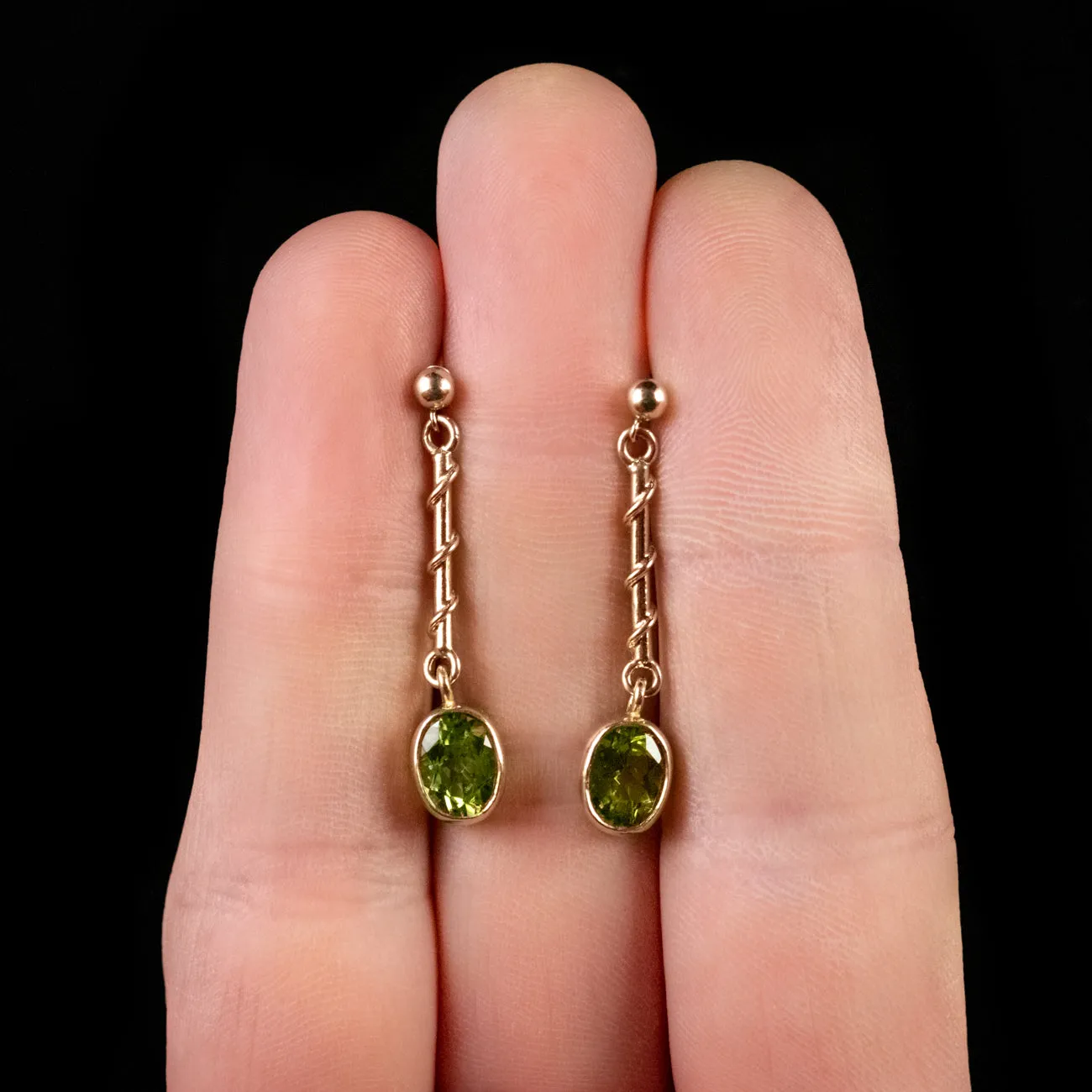 1.50Ct Peridot Earrings 9Ct Gold