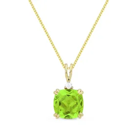 1.75Ct Peridot 16"pendant Necklace In 14K Yellow Gold