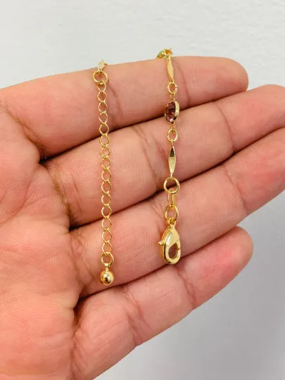 18K Gold Filled Beautiful New Stones Anklet Bracelet 10" With Extension 1.5" / Colorful Anklet / Anklet Bracelet / Tobillera de Pie Para Mujer / Pulsera de Pie Oro Laminado