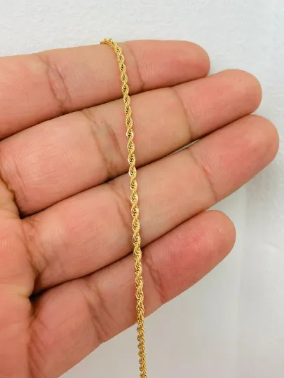 18K Gold Filled Women's Rope Anklet Bracelet 10" Plus Extension 1.5" / Rope Link Bracelet / Anklet / Bracelet / Tobillera de Oro Laminado / Pulsera de Pie Para Mujer