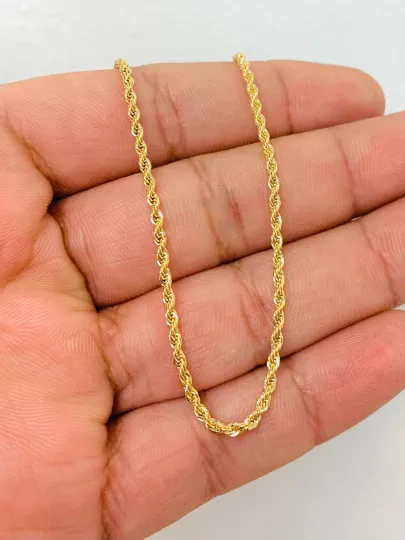 18K Gold Filled Women's Rope Anklet Bracelet 10" Plus Extension 1.5" / Rope Link Bracelet / Anklet / Bracelet / Tobillera de Oro Laminado / Pulsera de Pie Para Mujer