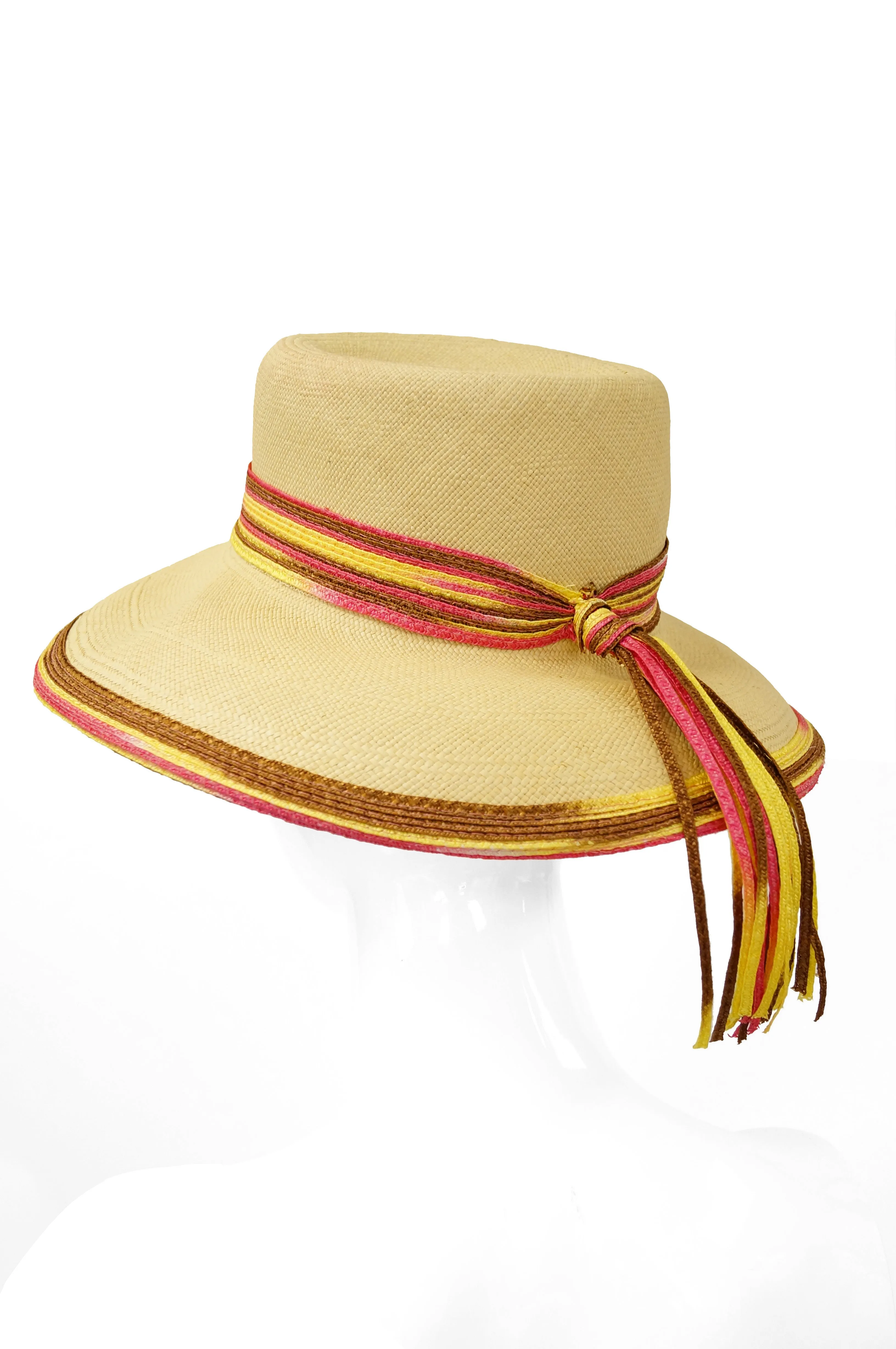 1970s Yves Saint Laurent Colorful Tassel Sun Hat, M