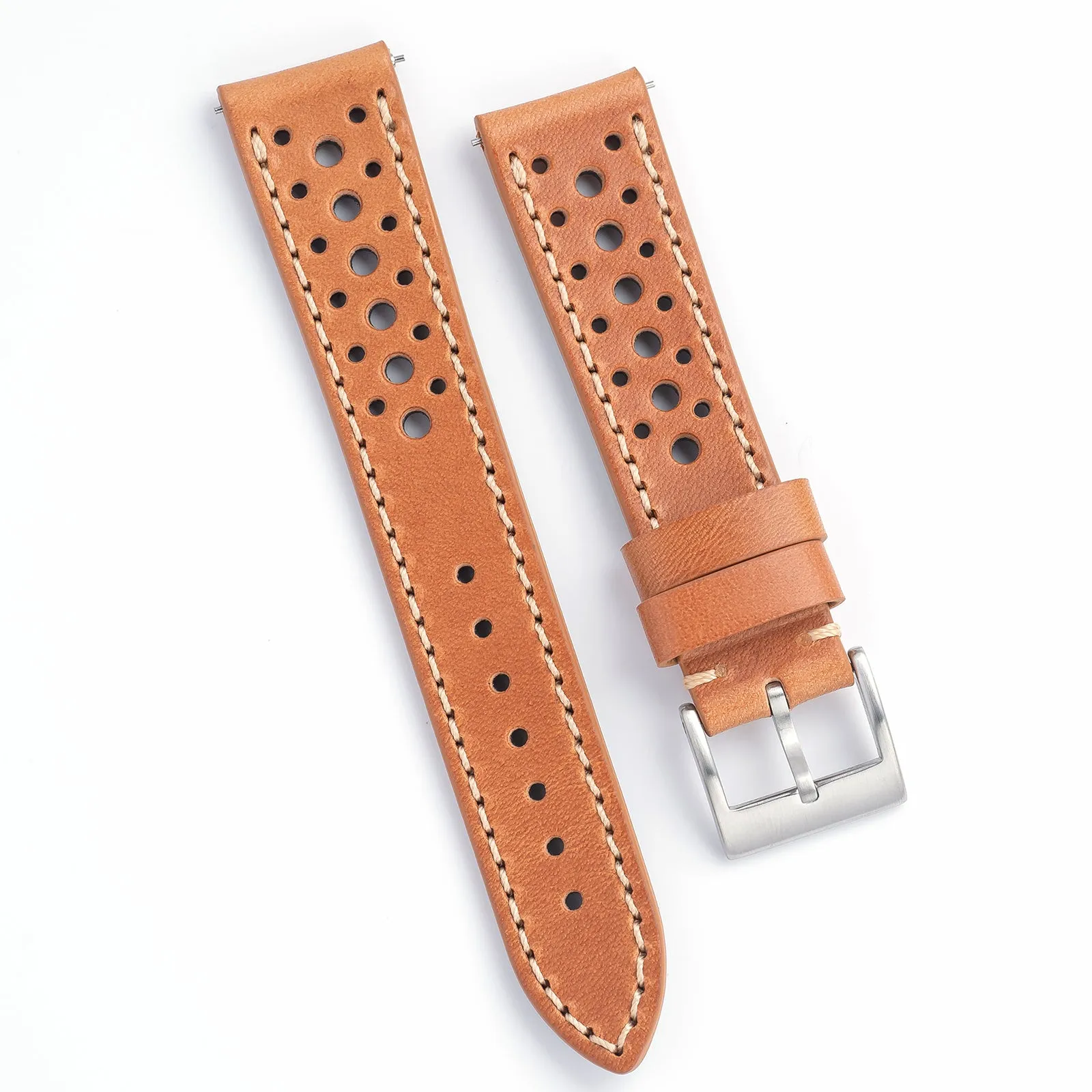 20mm 22mm Quick Release Italian Buttero Leather Rally Racing Watch Strap