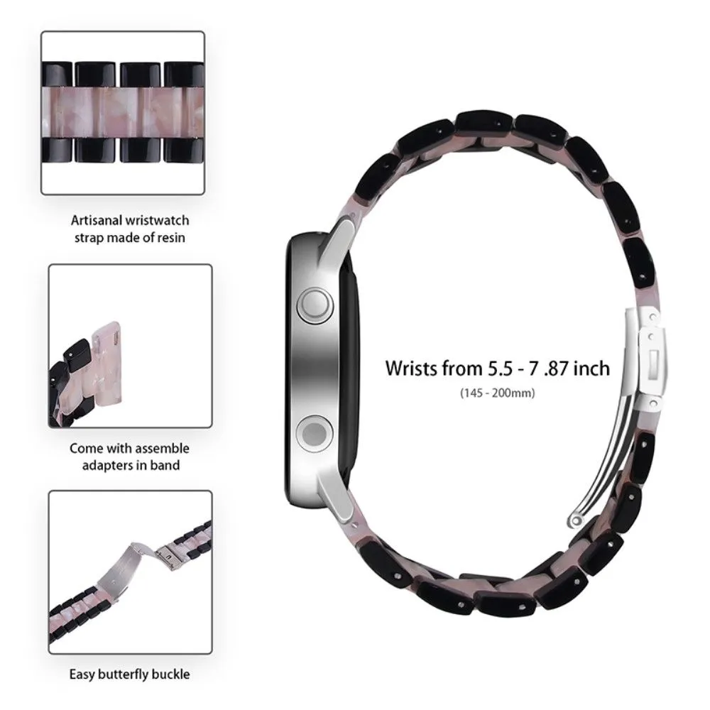 20mm color splice resin watch strap for Samsung Galaxy Watch - Black / Pink