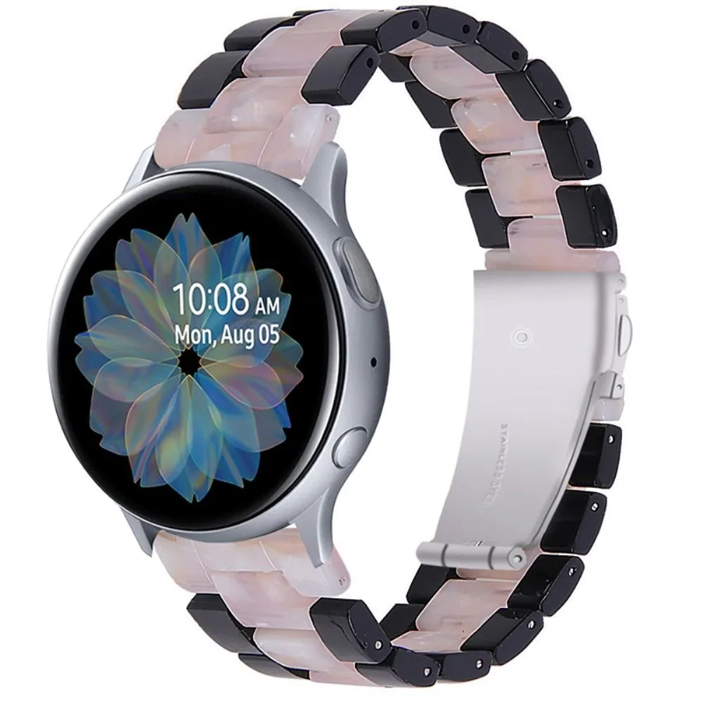 20mm color splice resin watch strap for Samsung Galaxy Watch - Black / Pink