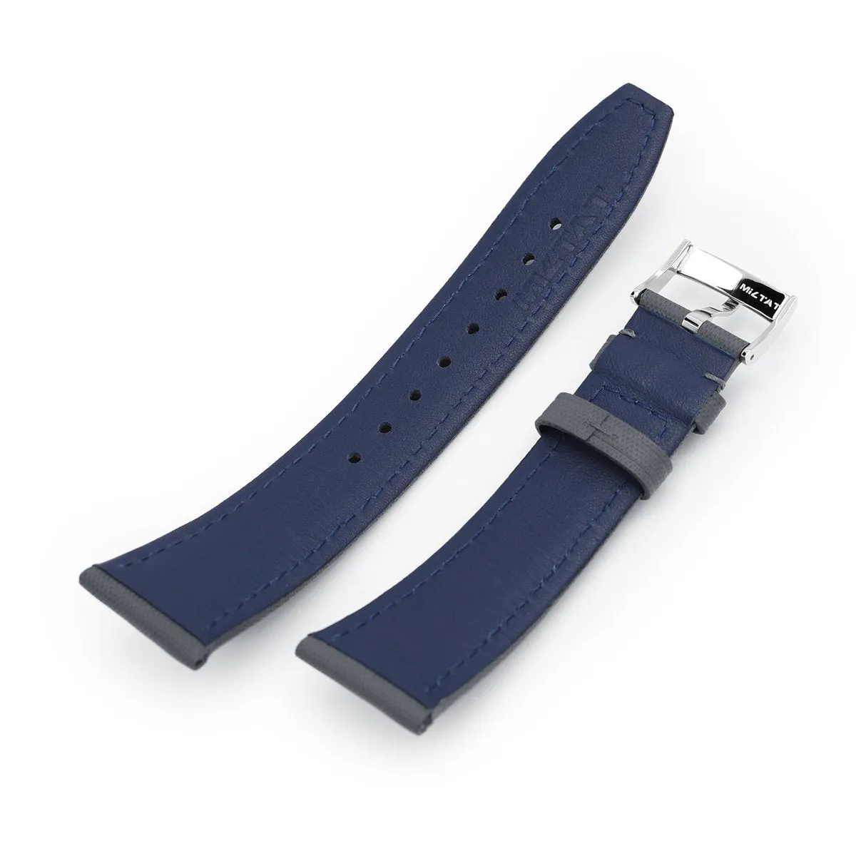 20mm Military Grey Woven Texture Watch Strap, Polished