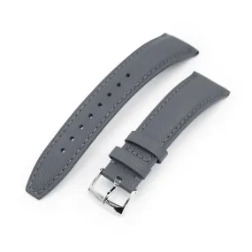 20mm Military Grey Woven Texture Watch Strap, Polished