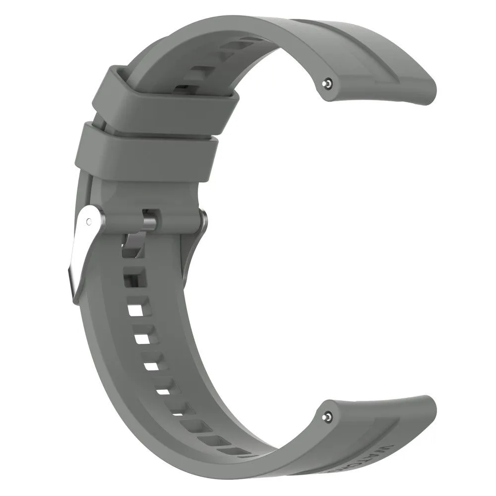 20mm Universal adjustable silicone watch strap - Silver Steel Buckle / Grey