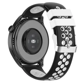 20mm Universal dual color silicone watch strap - Black / White