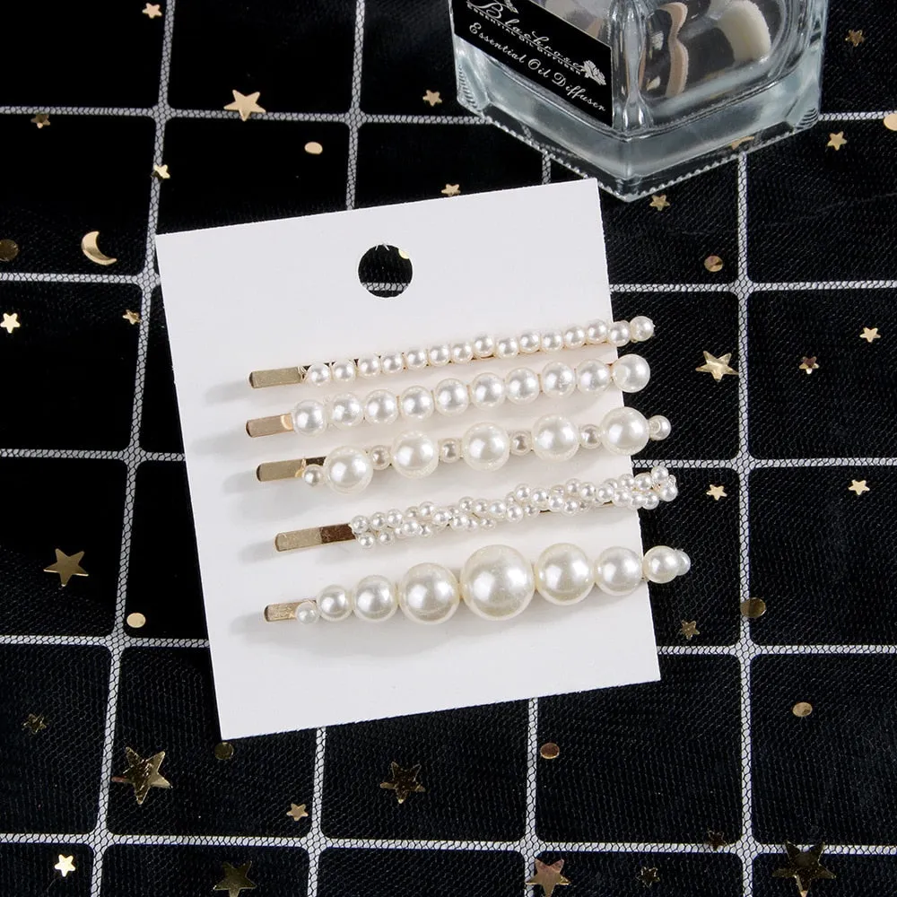 2/4/3/5Pc Hairpins With Pearl Hair Clip Hairband Comb Bobby Pin Barrette Hairpin Headdress Accessories Beauty Styling Tools New