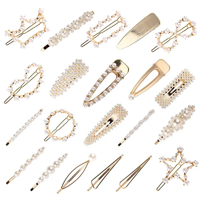 2/4/3/5Pc Hairpins With Pearl Hair Clip Hairband Comb Bobby Pin Barrette Hairpin Headdress Accessories Beauty Styling Tools New