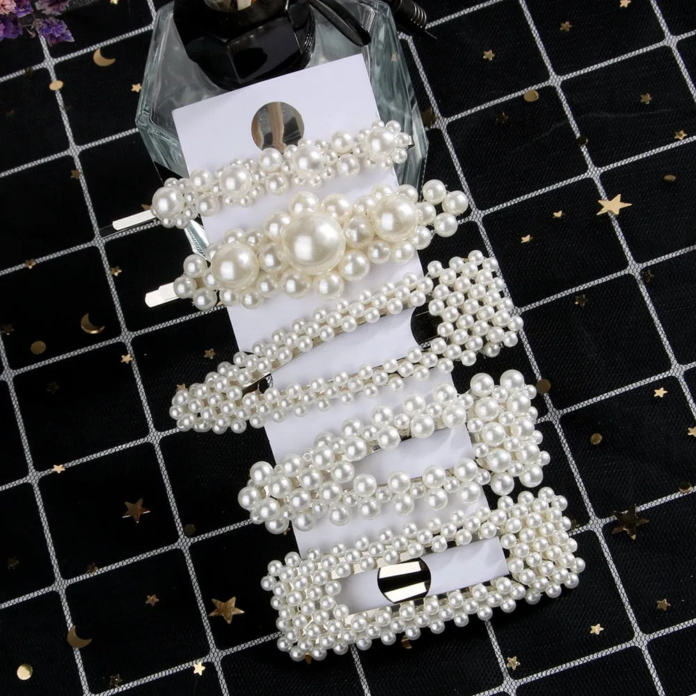 2/4/3/5Pc Hairpins With Pearl Hair Clip Hairband Comb Bobby Pin Barrette Hairpin Headdress Accessories Beauty Styling Tools New