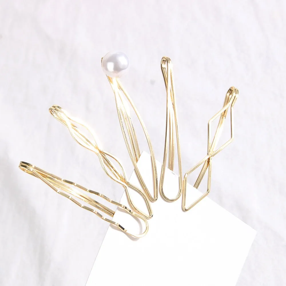 2/4/3/5Pc Hairpins With Pearl Hair Clip Hairband Comb Bobby Pin Barrette Hairpin Headdress Accessories Beauty Styling Tools New