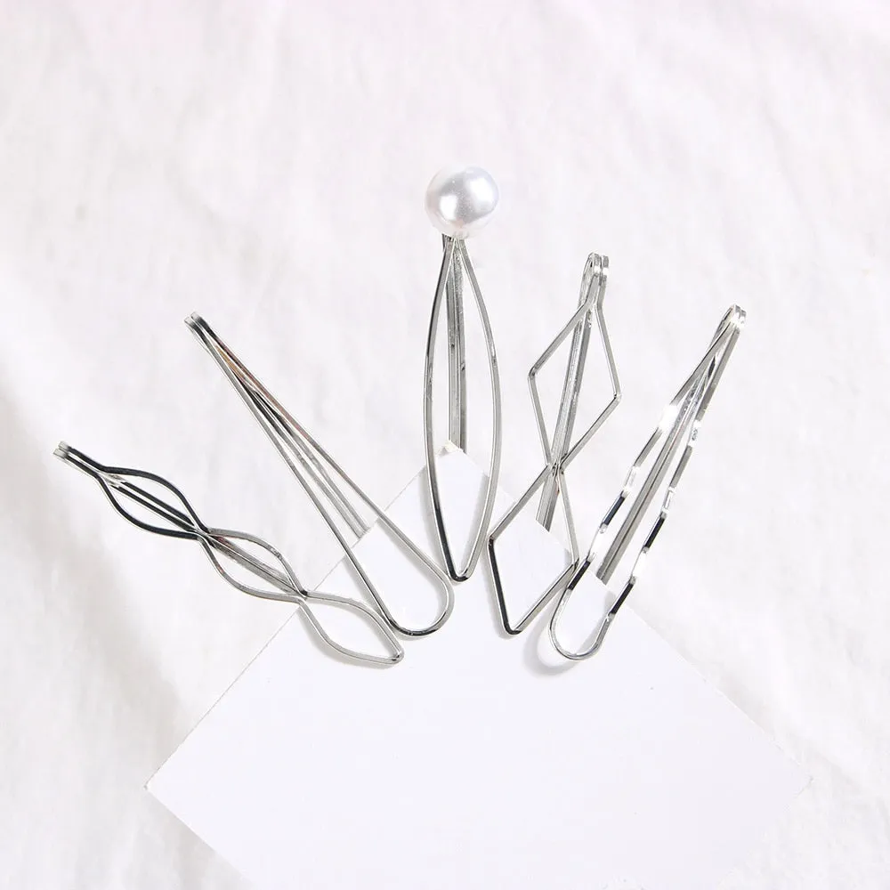 2/4/3/5Pc Hairpins With Pearl Hair Clip Hairband Comb Bobby Pin Barrette Hairpin Headdress Accessories Beauty Styling Tools New