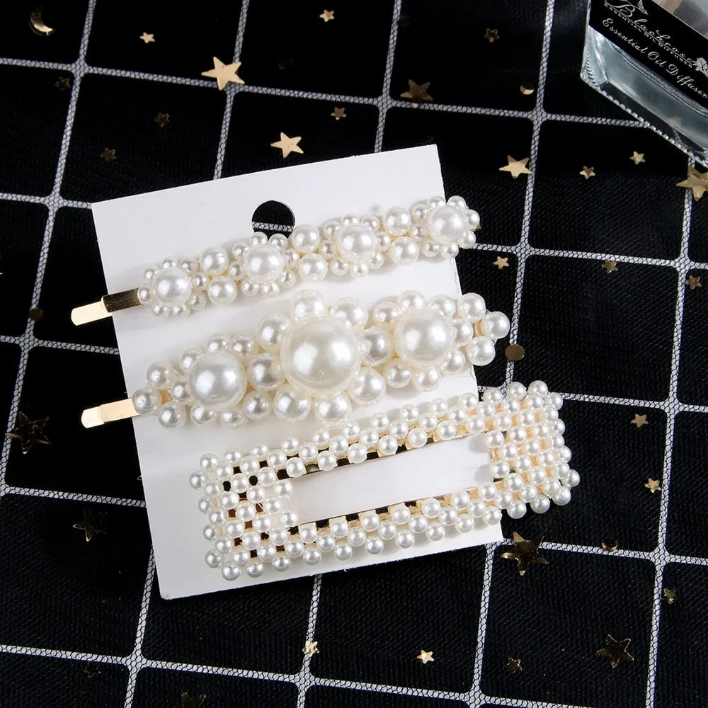 2/4/3/5Pc Hairpins With Pearl Hair Clip Hairband Comb Bobby Pin Barrette Hairpin Headdress Accessories Beauty Styling Tools New