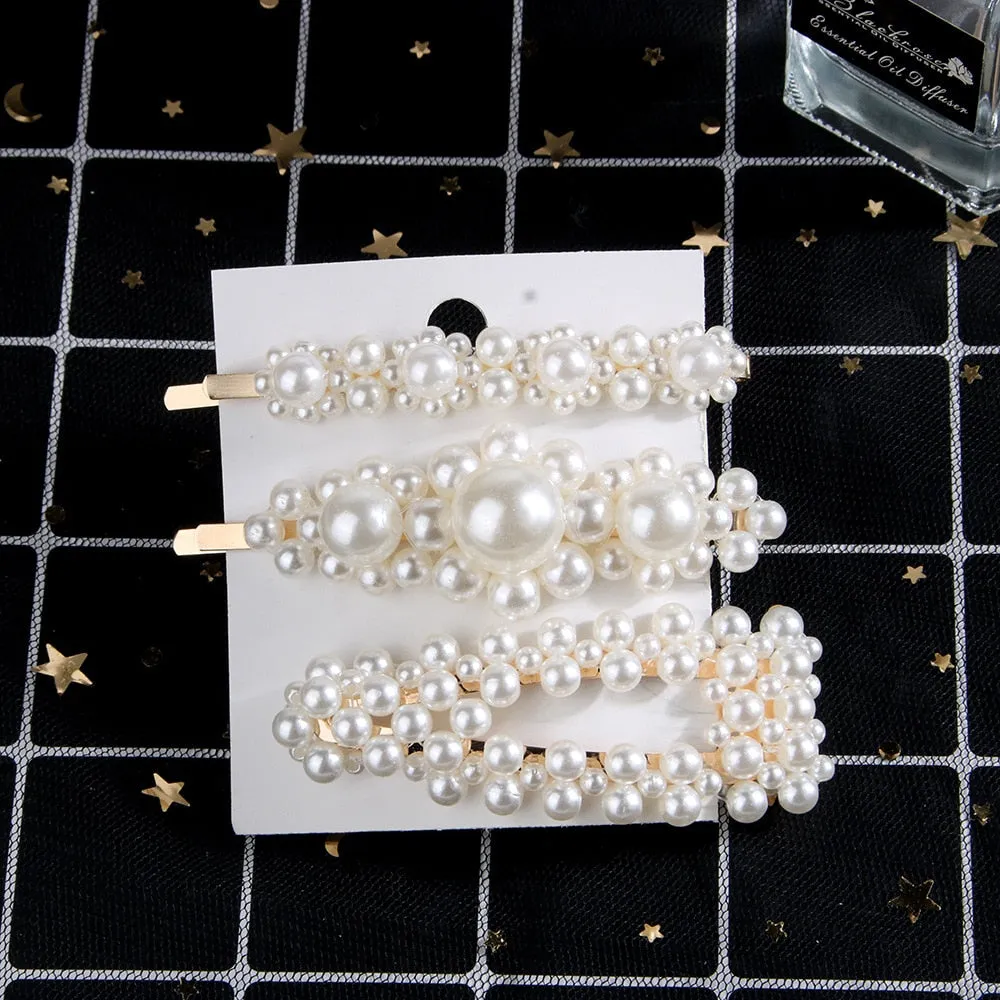 2/4/3/5Pc Hairpins With Pearl Hair Clip Hairband Comb Bobby Pin Barrette Hairpin Headdress Accessories Beauty Styling Tools New