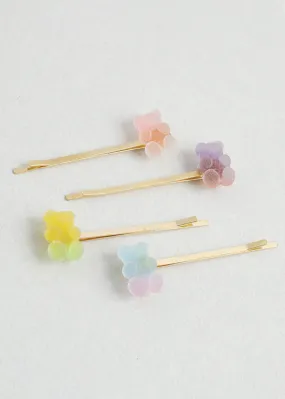 4 Piece Matte Bear Hairpins