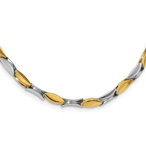 4k Two Tone Gold Polished Fancy Link Necklace