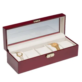 (5) Rosewood Watch Box w/ Glass Top