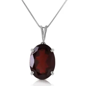 6 Carat 14K Solid White Gold Necklace Oval Garnet