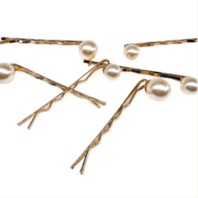 6 piece Single Pearl Bobbie Pin Set