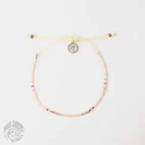 Alila Dainty Beaded Anklet, Beach Anklet by Koh Surf: White & Gold