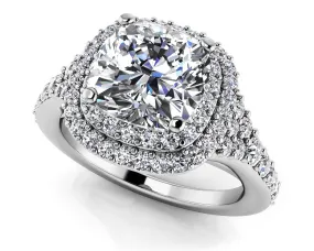 Andrea Love Cushion Cut Diamond Engagement Ring with 1.84 ct. (1.25 ct. center diamond)