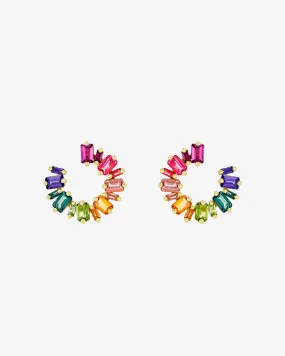 Ann Rainbow Midi Sideways Hoops