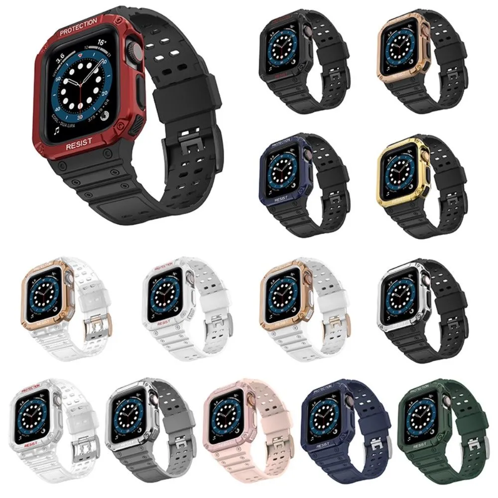 Apple Watch (41mm) contrast color TPU watch strap - Black / Rose Gold