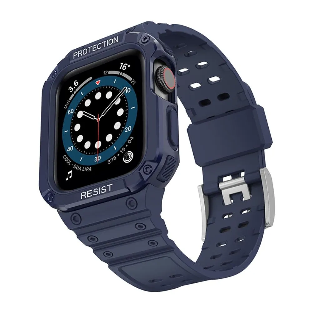 Apple Watch (41mm) contrast color TPU watch strap - Dark Blue / Blue