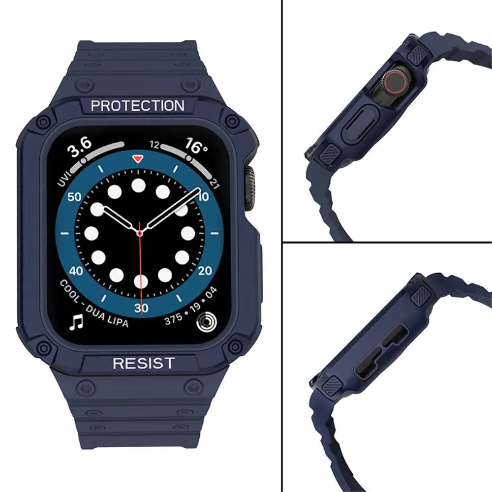 Apple Watch (41mm) contrast color TPU watch strap - Dark Blue / Blue