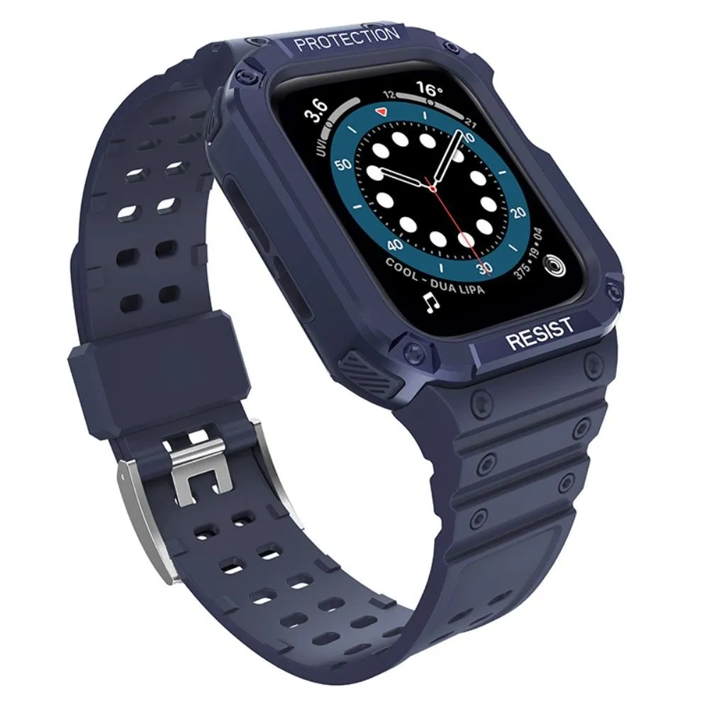 Apple Watch (41mm) contrast color TPU watch strap - Dark Blue / Blue