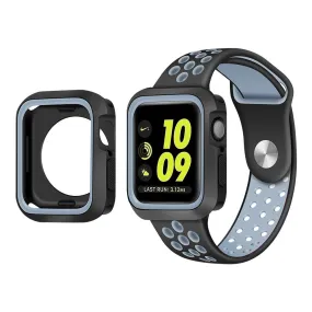 Apple Watch (41mm) dual color TPU cover   watch strap - Grey / Blue