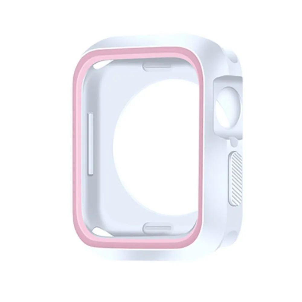 Apple Watch (41mm) dual color TPU cover   watch strap - White / Light Pink