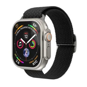 Apple Watch (42/44/45/SE/46/49mm) Vonmählen Woven Loop Nylon Rem - Black