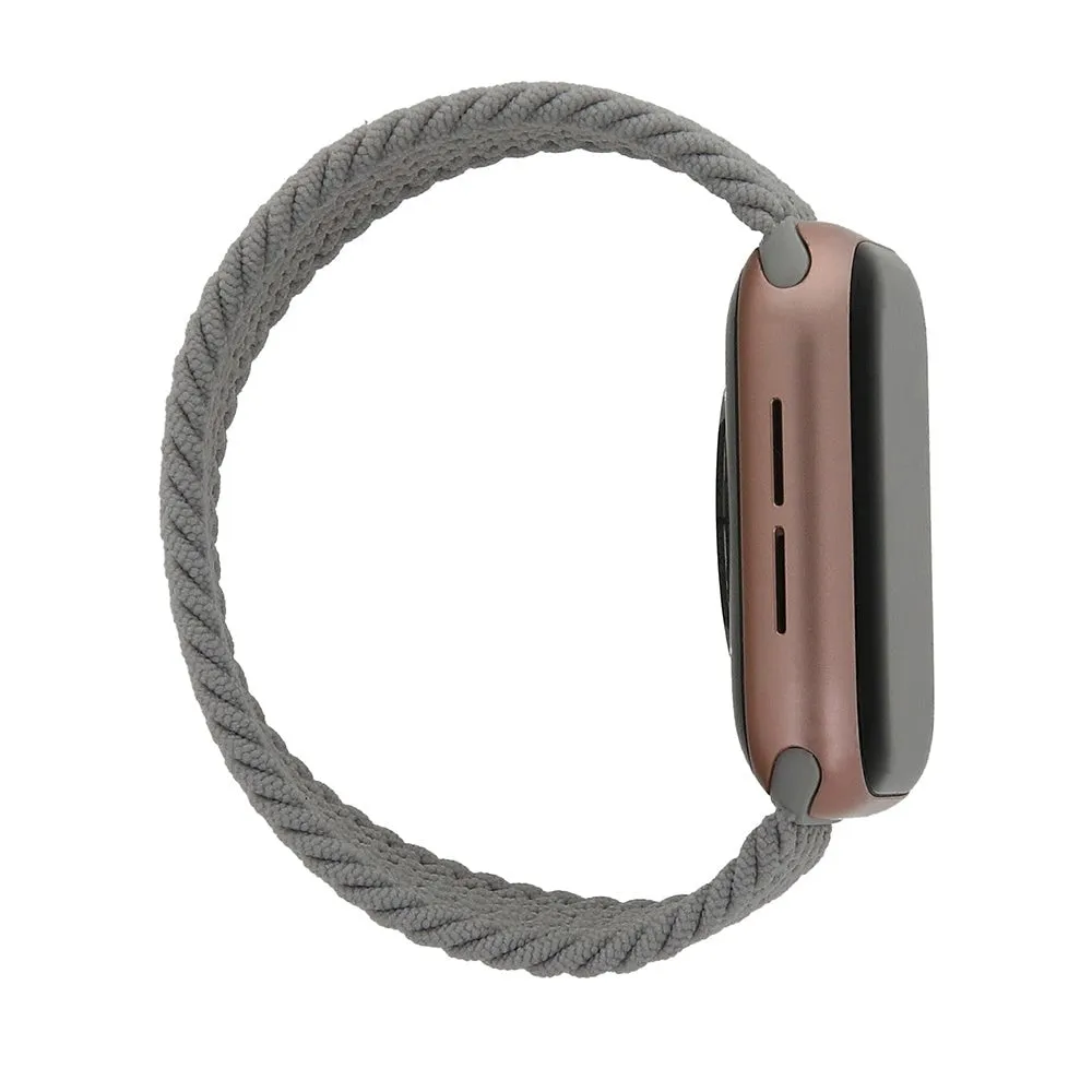 Apple Watch (42/44/SE/45/46/49mm) Elastisk Stof Rem - Str. M - Grå