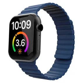 Apple Watch (42/44/SE/45/46/49mm) Lippa Magnetisk Silikone Rem - Mørkeblå