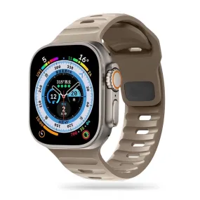 Apple Watch (42/44/SE/45/46/49mm) Tech-Protect Iconband Line Silikone Rem - Beige