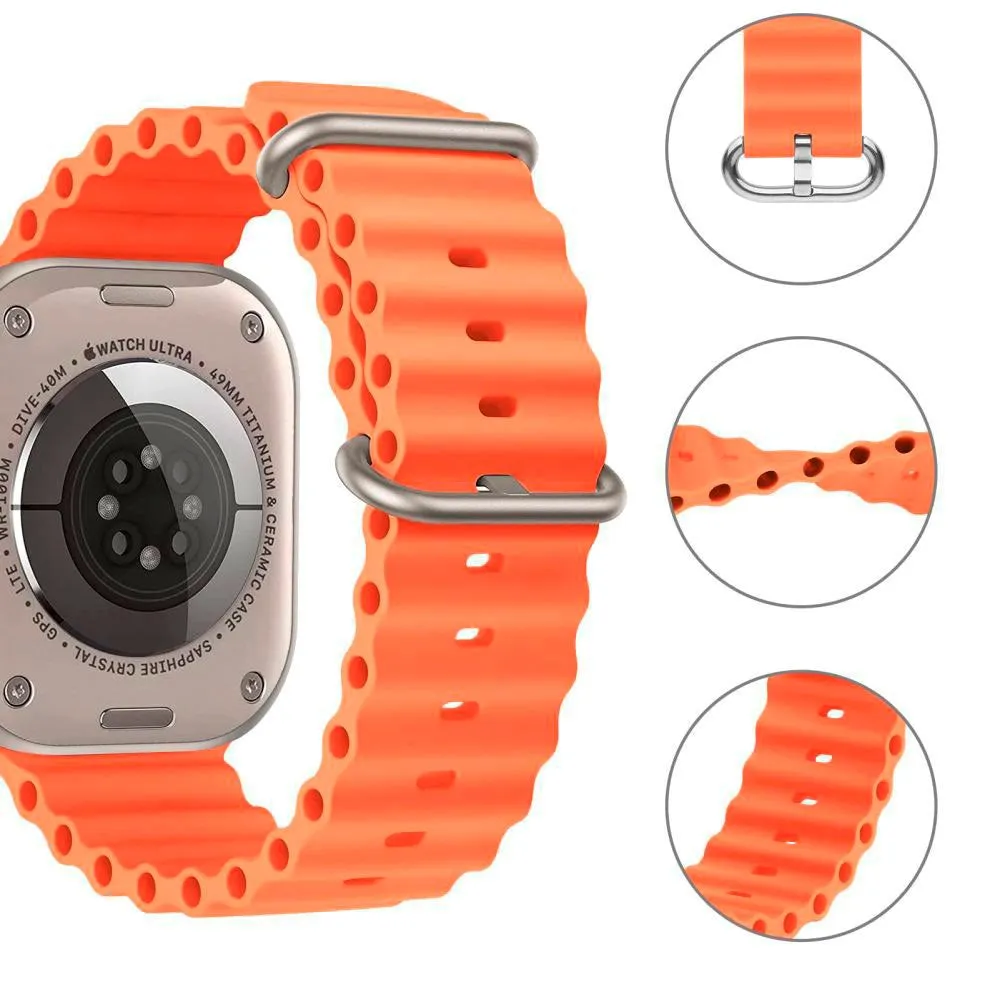 Apple Watch (42/44/SE/45/46/49mm) Tech-Protect Iconband Pro Silikone Rem - Orange